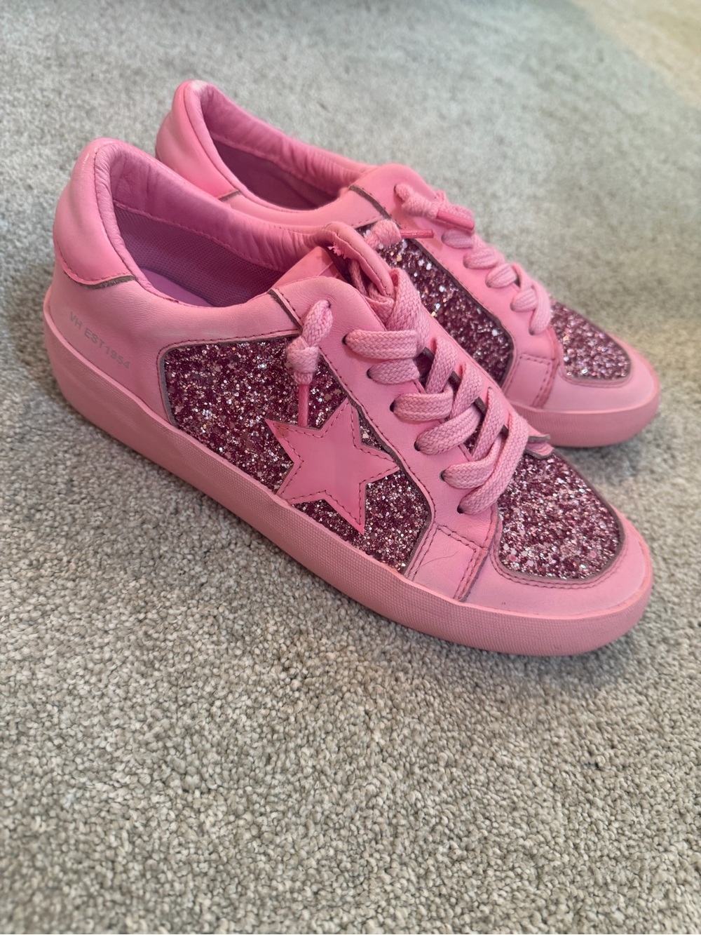Vintage Havana Pink Glitter Women's Sneakers